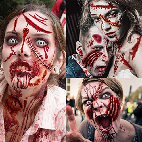 Buy VANTATY 3D Fake Scars Halloween Temporary Tattoo For Kids Women & Men - Redeem Coupon Codes - Image 2